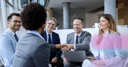 Group of diverse individuals for university partnership page