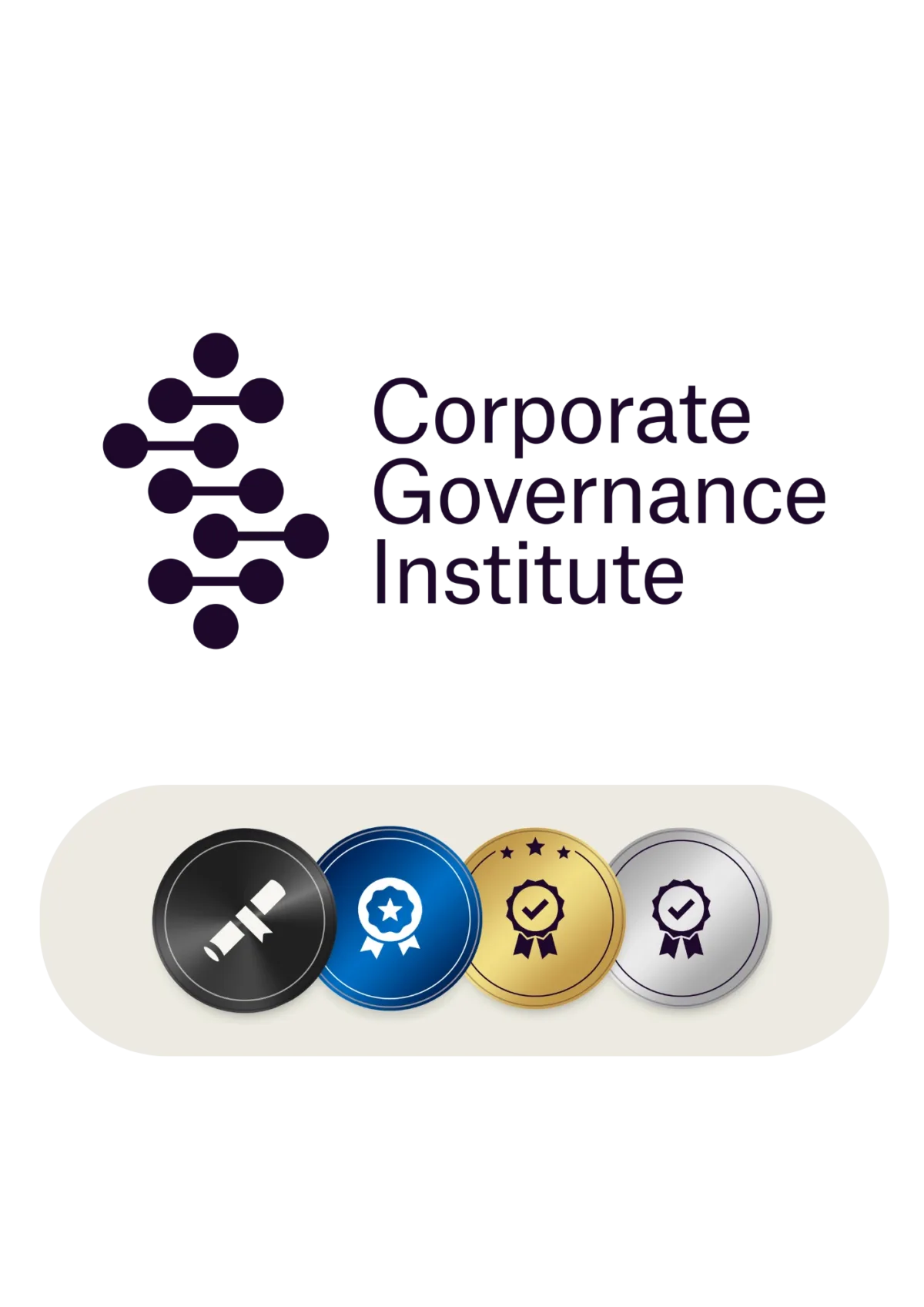 the corporate governance institute certification badges and logo