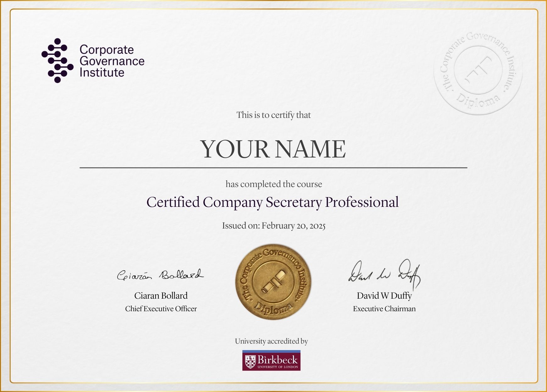 Certified Company Secretary Professional Certificate