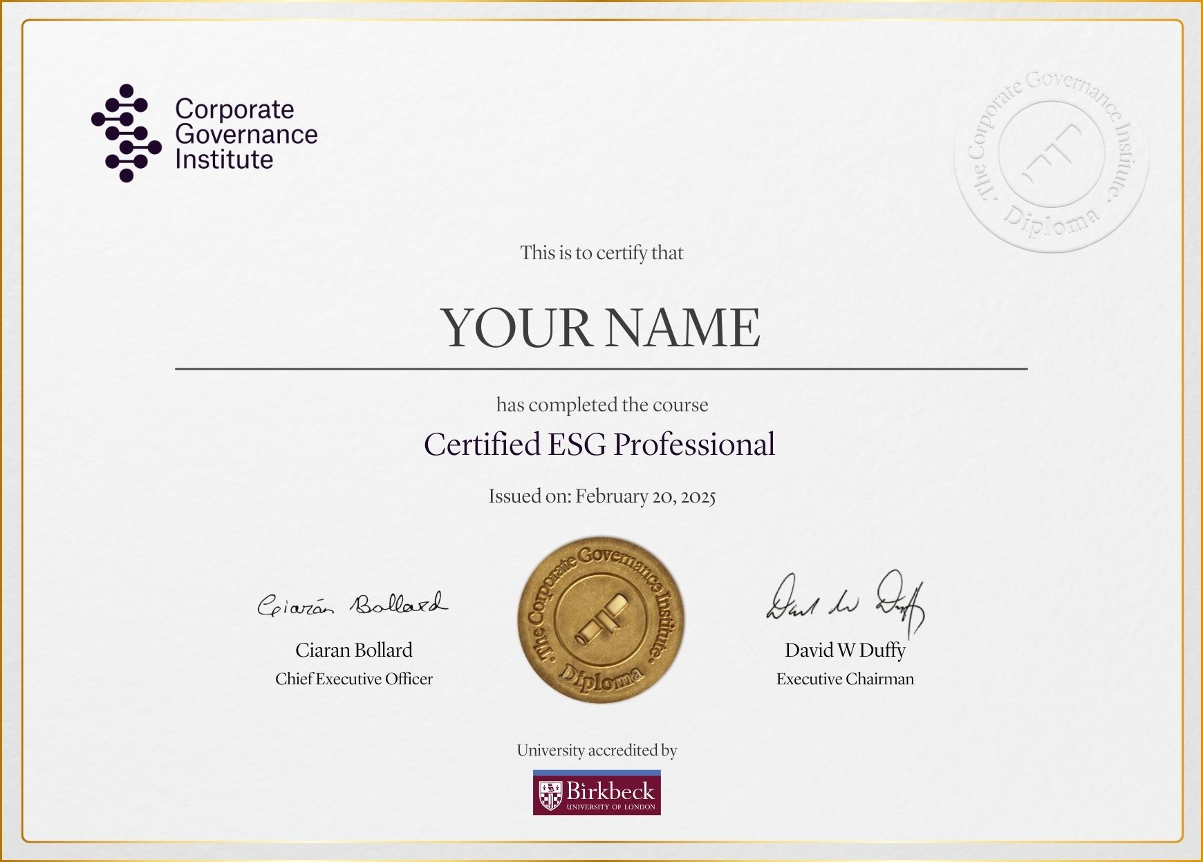 Certified ESG Professional Certificate