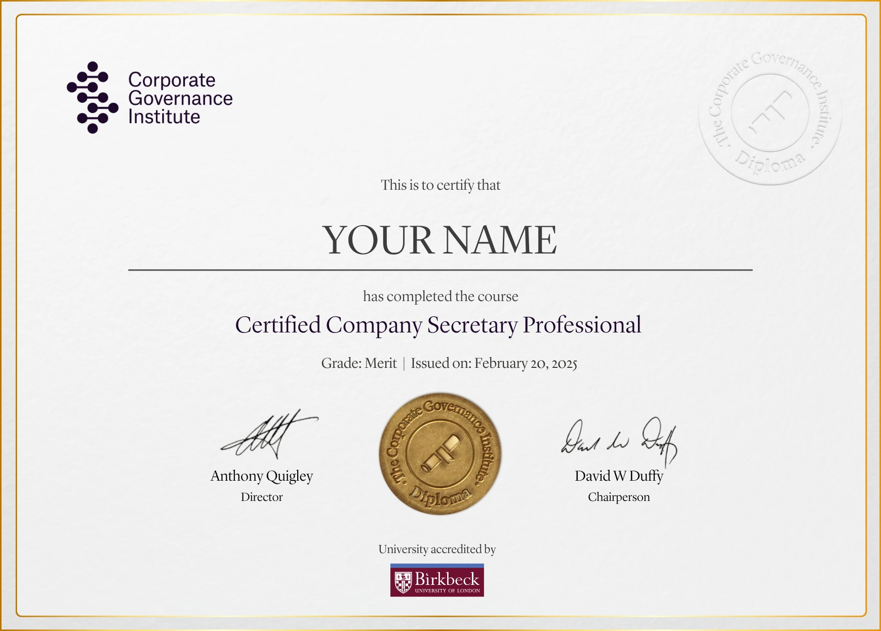 Certified Company Secretary Professional Certificate